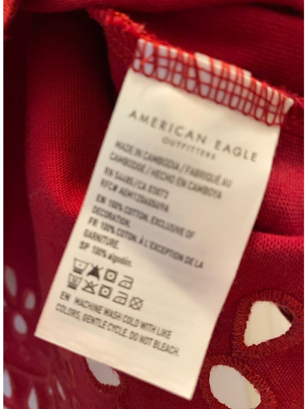 American Eagle crop top, size M, Red - Picture 4 of 4